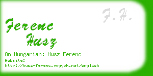 ferenc husz business card